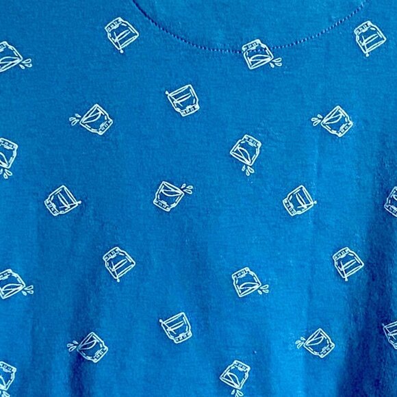 Tackle & Tides Drink Glass On the Rocks Print Polo Shirt Men's Large NEW - Picture 5 of 10